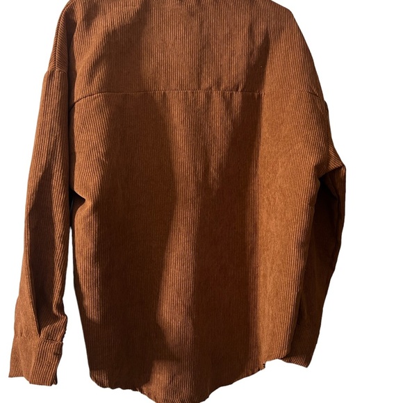 Women’s Burnt Orange/Brown Corduroy Button Down Shirt - Picture 2 of 2